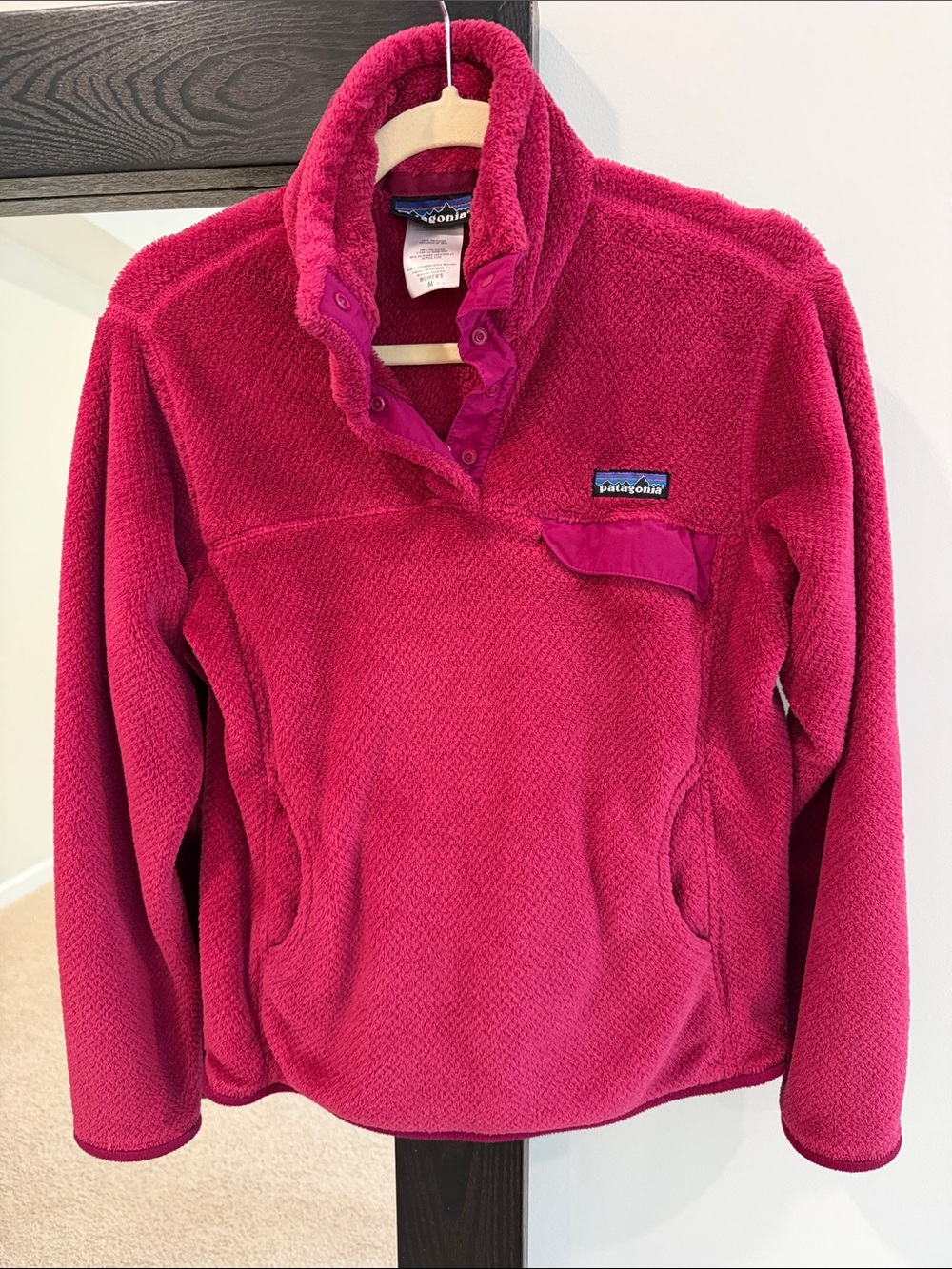 Patagonia Kids Fleece Snap Pullover Jacket - Raspberry Pink